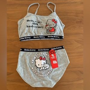 NEW with Tags Hello Kitty 40th Anniversary Bralette & Underwear Set Size M/L